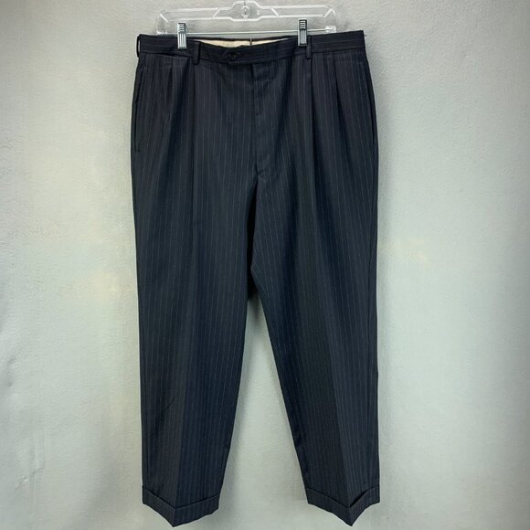 Daniel Cremieux Suit Mens 41R Pants 36 x‎ 28 Blue Pinstripe Loro Piana Wool 2pc - Picture 11 of 14